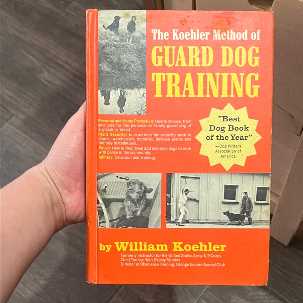 The Koehler Method of Guard Dog Training Book - Orange Cover (1982)